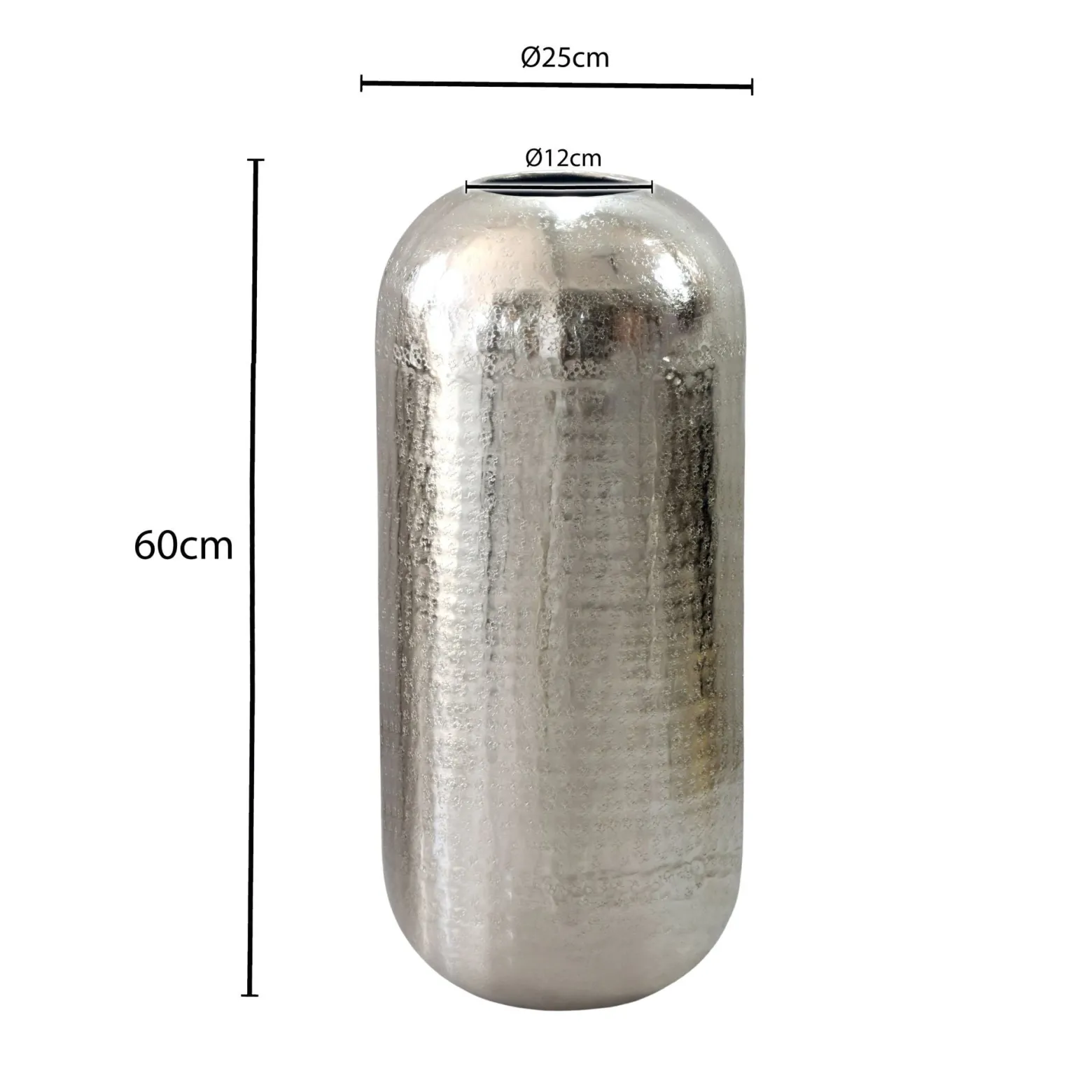 Wazon aluminiowy srebrny, wazon na kwiaty, wazon podłogowy, okrągły 60 cm