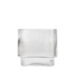 Wazon AMER szklany podłużny prążkowany transparentny 20x10x18,5 cm HOMLA