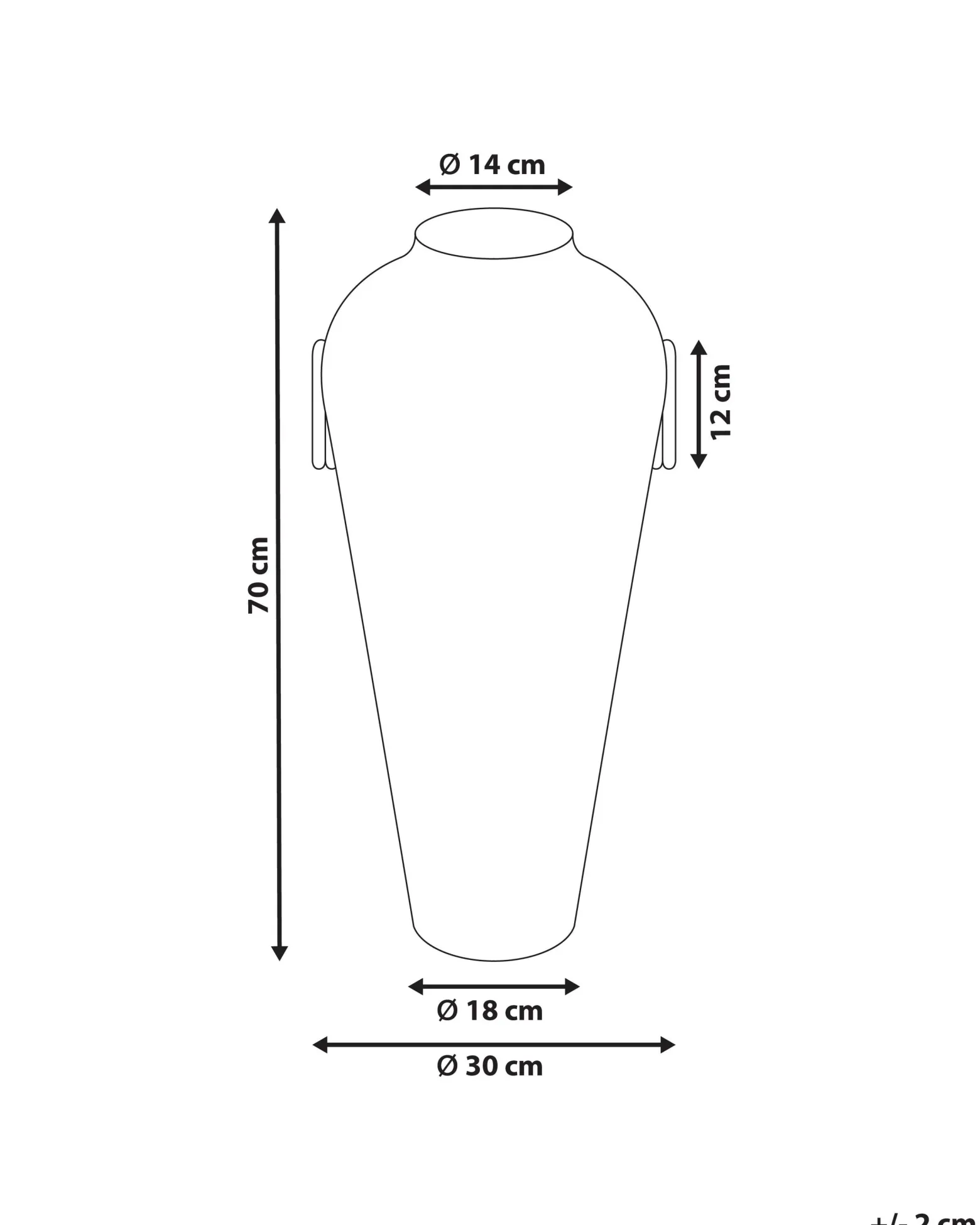 Wazon dekoracyjny rattanowy styl naturalny 70 cm