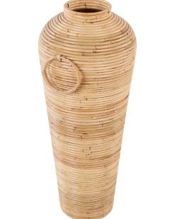 Wazon dekoracyjny rattanowy styl naturalny 70 cm