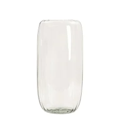 Wazon LUKI ryflowany transparentny ze szkła z recyklingu 13x45 cm HOMLA