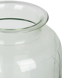 Wazon na kwiaty ozdobny szklany 35 cm jasnozielony