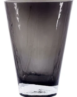 Wazon na kwiaty ozdobny szklany 20 cm szary