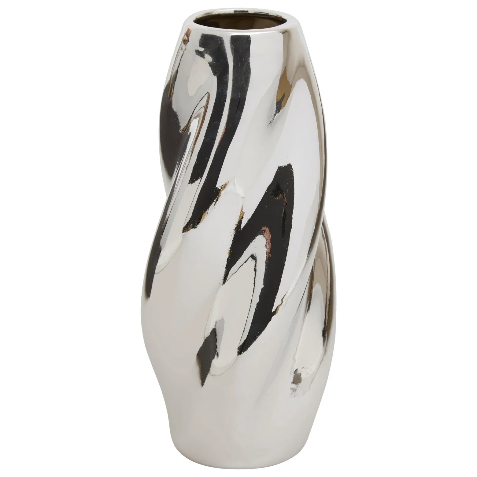 Wazon srebrny TWISTED SKY, ceramiczny