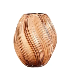 Wazon SWIRL szklany zakręcony beżowy 17x21 cm HOMLA