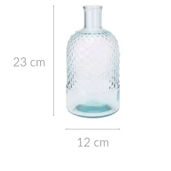Wazon szklany butelka, z recyklingu, 23 cm