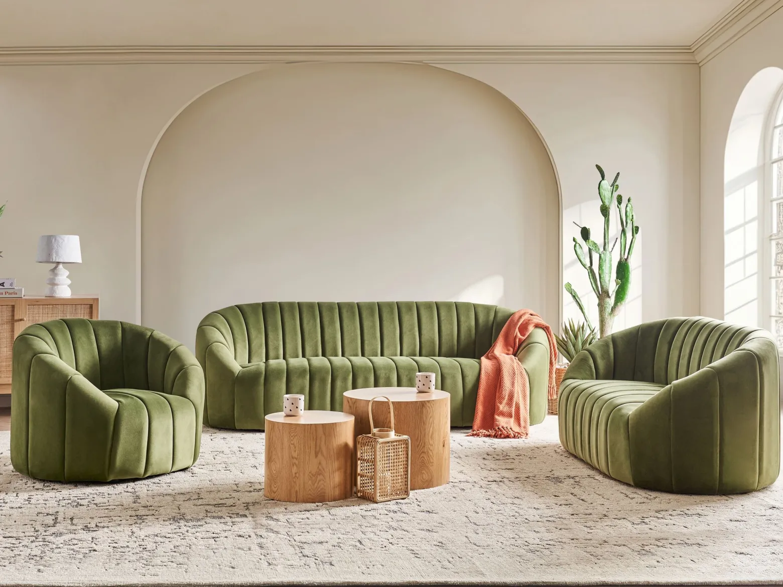 Welurowa sofa 2 osobowa zielona