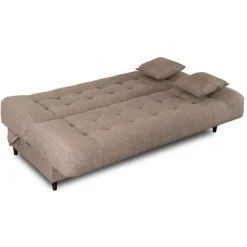 Wersalka Sofa Kanapa Rozkładana z Funkcją Spania Dwuosobowa Beżowa NEPAL