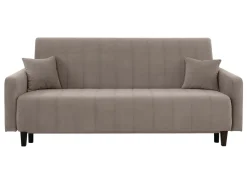 Wersalka trzyosobowa Marcia rozkładana z pojemnikiem welurowa brązowa
