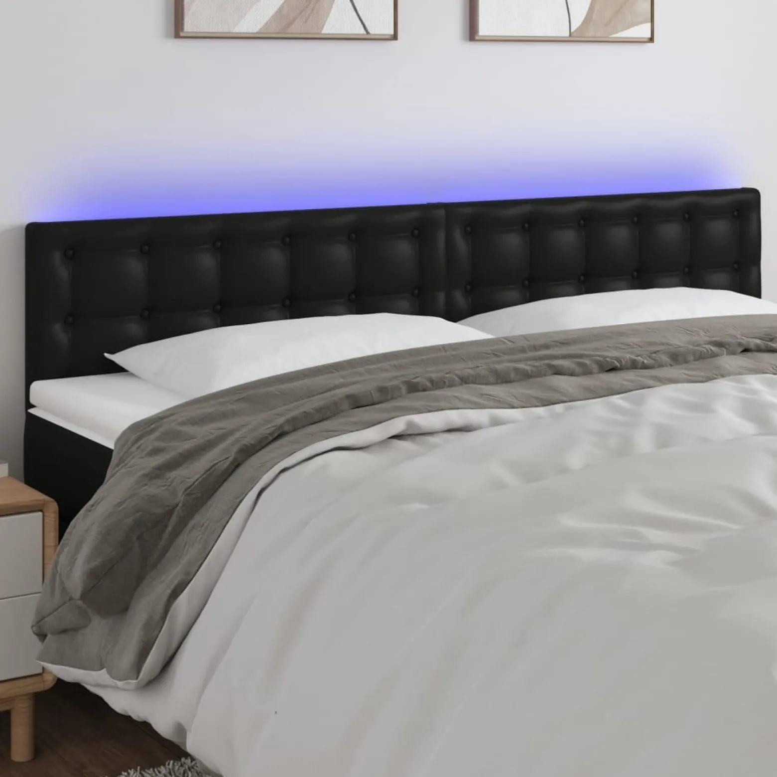 Wezgłowie Czarny 180 x 5 x 78/88 cm Sztuczna skóra vidaXL