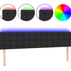Wezgłowie Czarny 180 x 5 x 78/88 cm Sztuczna skóra vidaXL