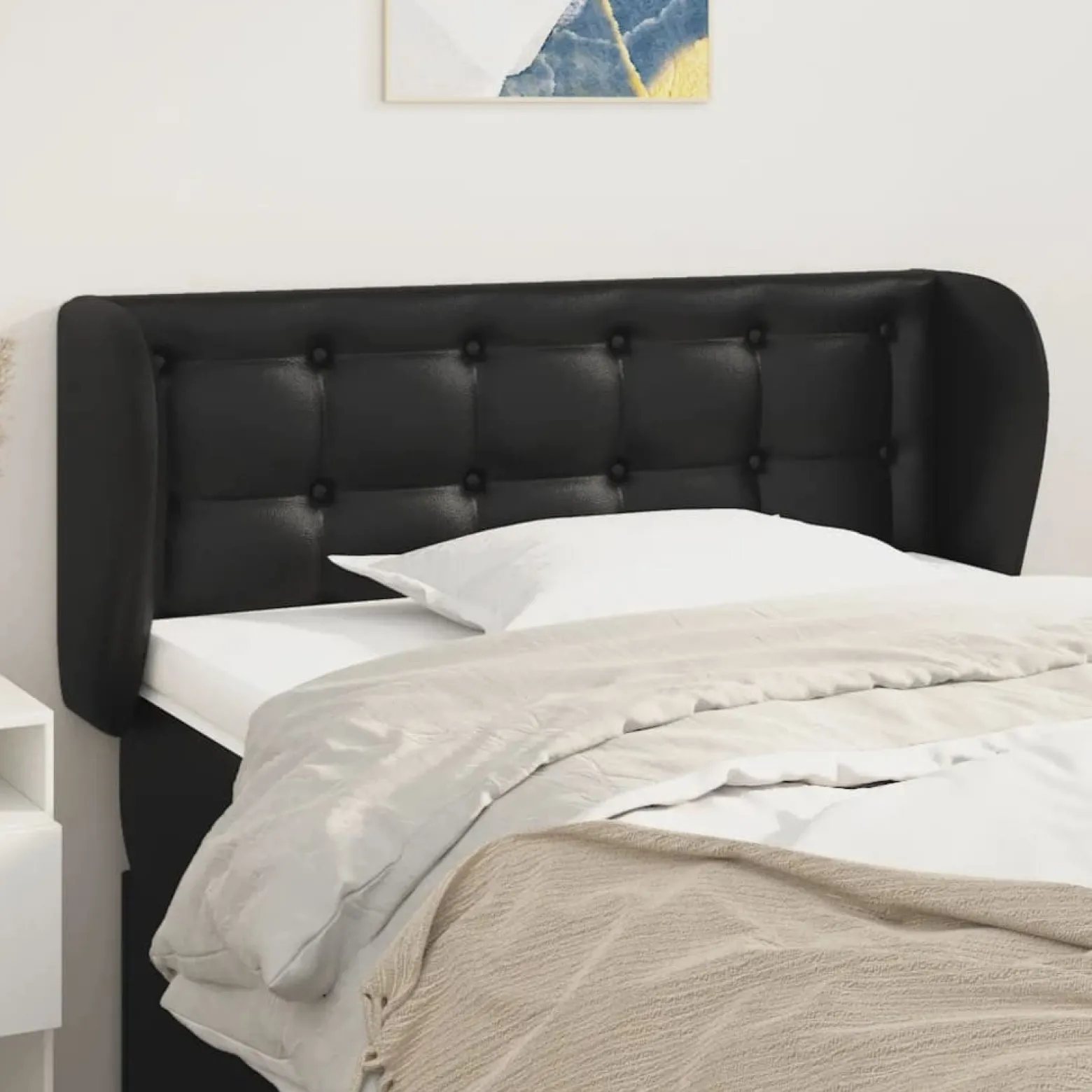 Wezgłowie Czarny 83 x 23 x 78/88 cm Sztuczna skóra vidaXL