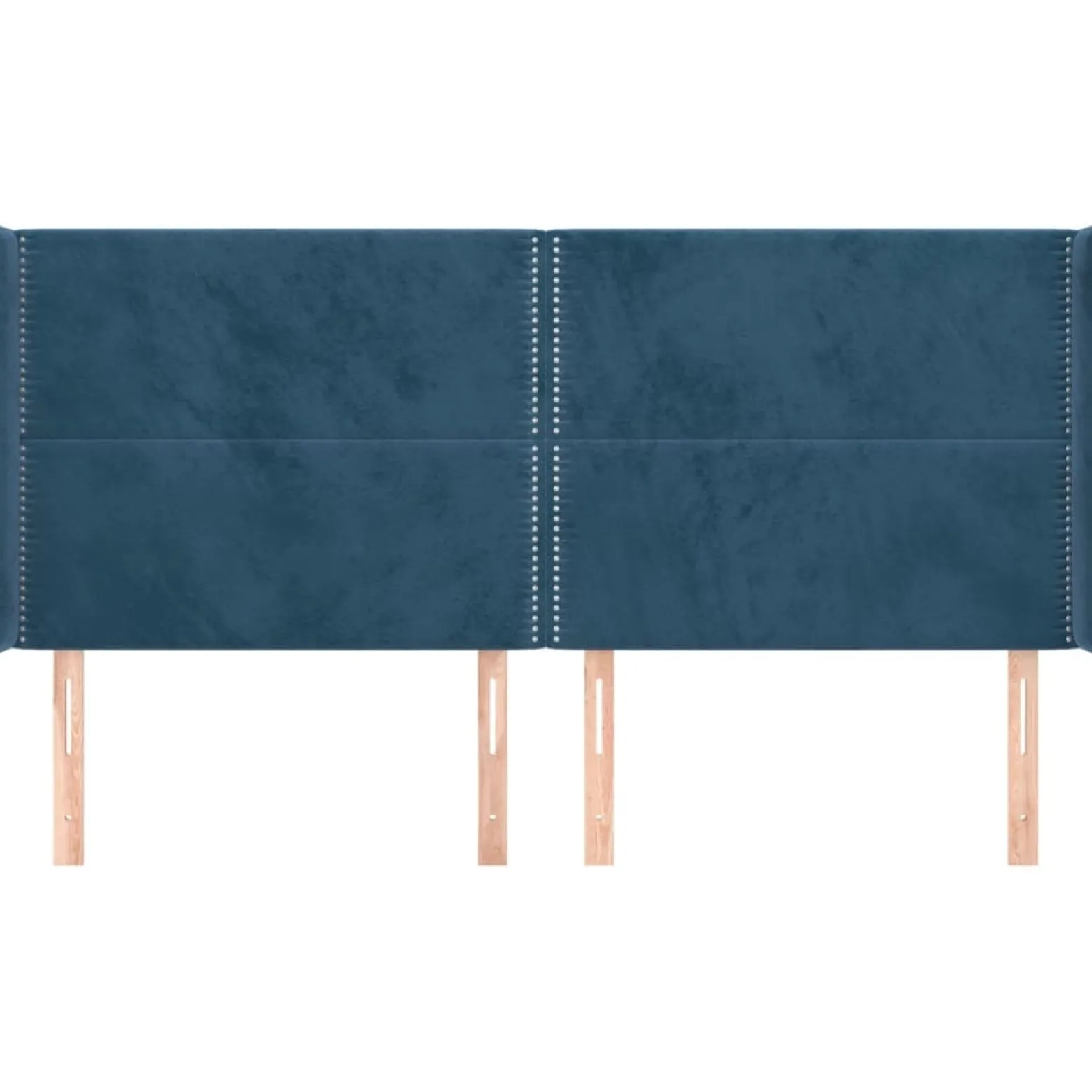 Wezgłowie Niebieski 203 x 16 x 118/128 cm Aksamit vidaXL