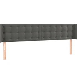 Wezgłowie Szary 203 x 16 x 78/88 cm Aksamit vidaXL