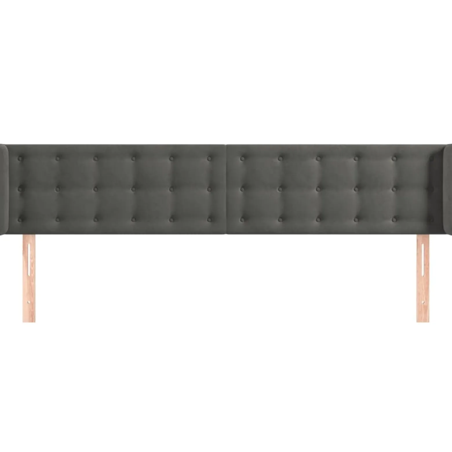 Wezgłowie Szary 203 x 16 x 78/88 cm Aksamit vidaXL