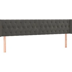 Wezgłowie Szary 203 x 16 x 78/88 cm Aksamit vidaXL