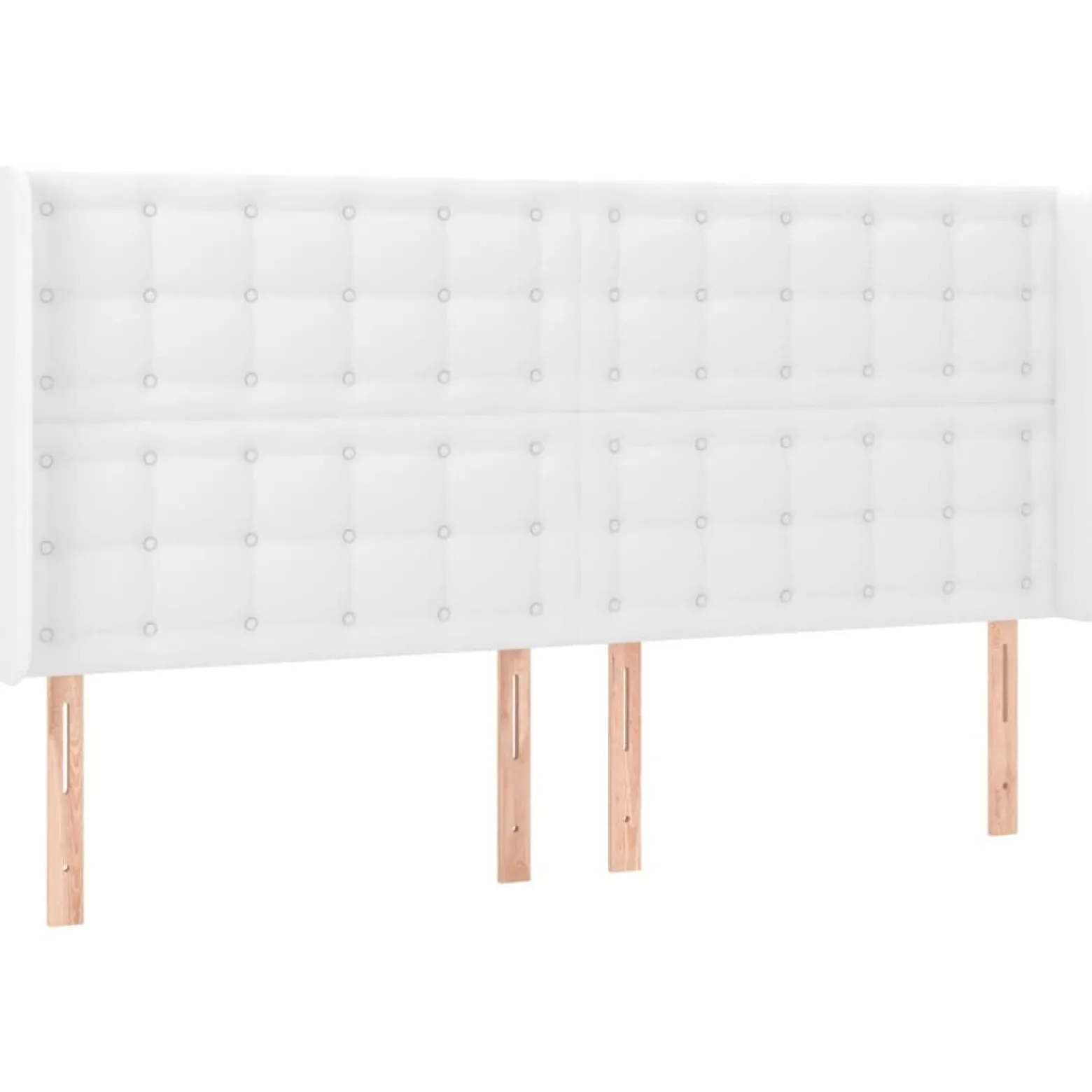 Wezgłowie Biały 203 x 16 x 118/128 cm Sztuczna skóra vidaXL