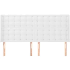 Wezgłowie Biały 203 x 16 x 118/128 cm Sztuczna skóra vidaXL
