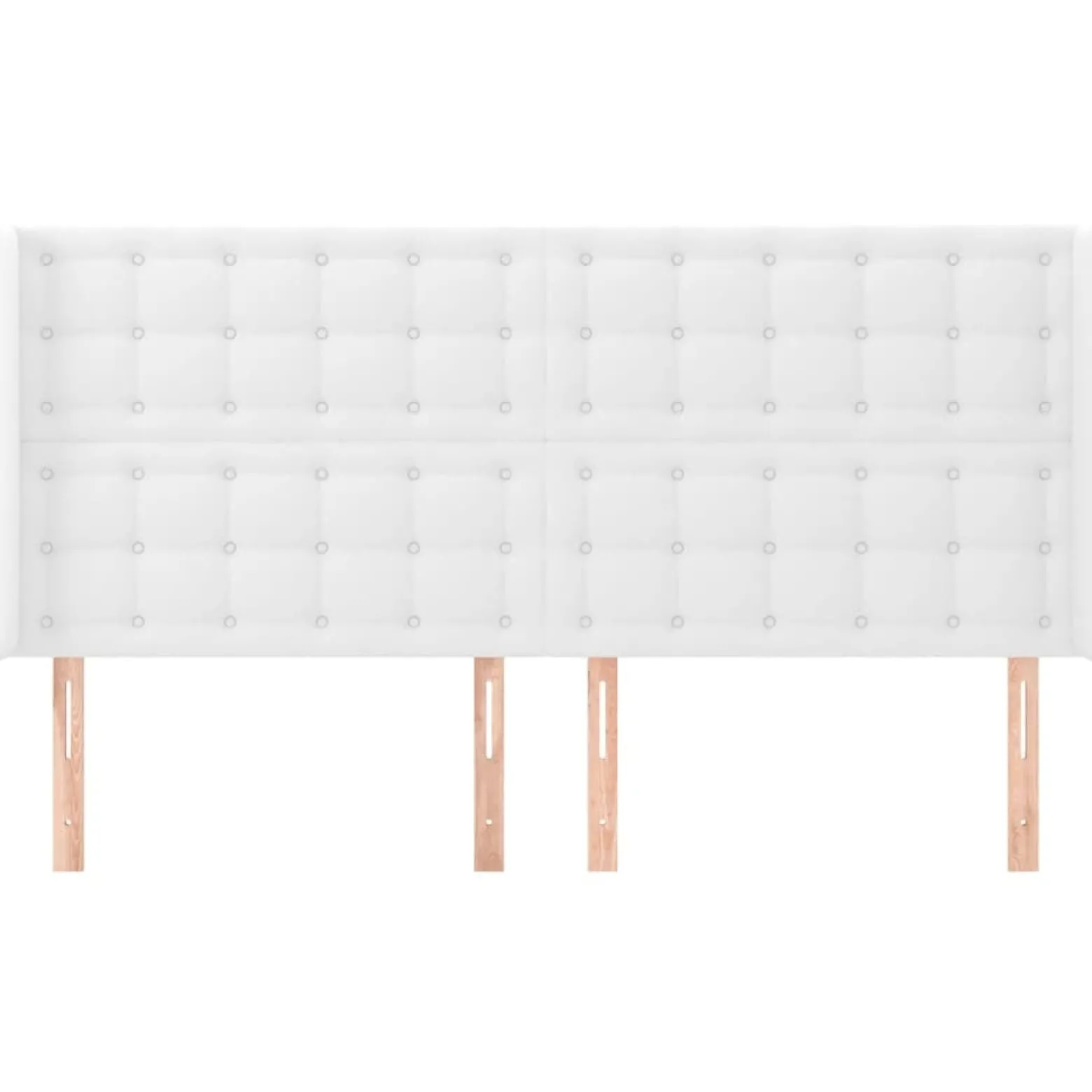 Wezgłowie Biały 203 x 16 x 118/128 cm Sztuczna skóra vidaXL