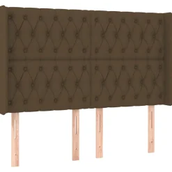 Wezgłowie Brąz 163 x 16 x 118/128 cm Tkanina vidaXL