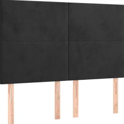 Wezgłowie Czarny 144 cm Aksamit Wysoki vidaXL