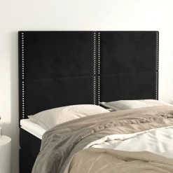 Wezgłowie Czarny 144 cm Aksamit Wysoki vidaXL