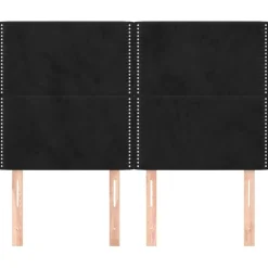 Wezgłowie Czarny 144 cm Aksamit Wysoki vidaXL
