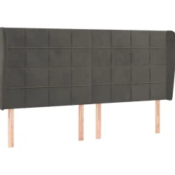 Wezgłowie Czarny 163 x 23 x 118/128 cm Aksamit vidaXL