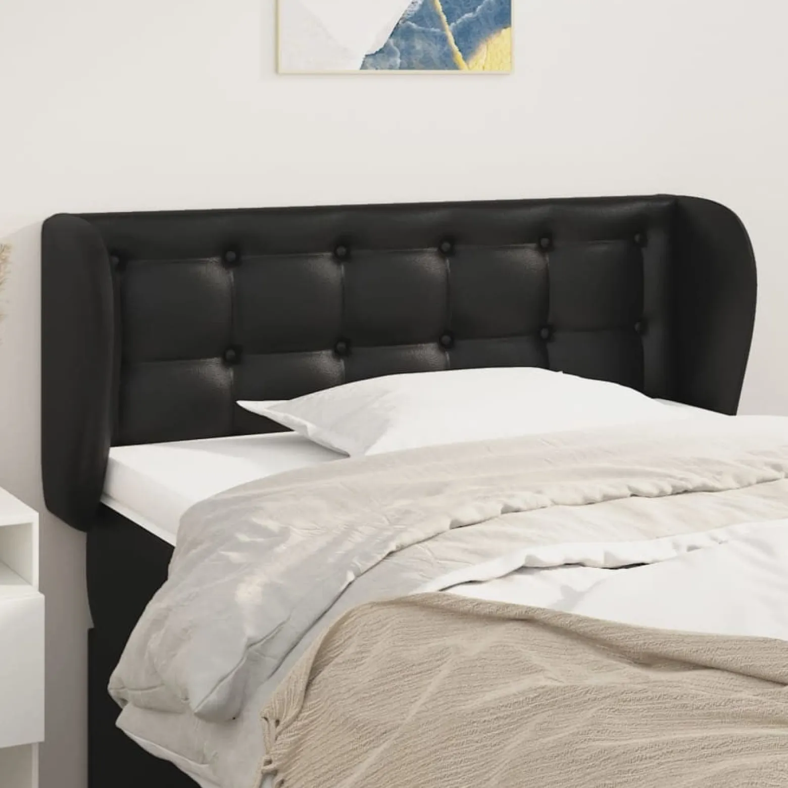 Wezgłowie Czarny 103 x 23 x 78/88 cm Sztuczna skóra vidaXL