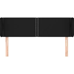 Wezgłowie Czarny 147 x 23 x 78/88 cm Tkanina vidaXL