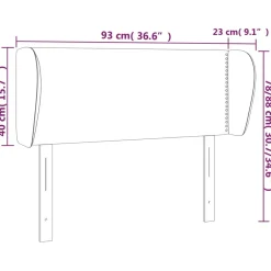 Wezgłowie Czarny 93 x 23 x 78/88 cm Tkanina vidaXL