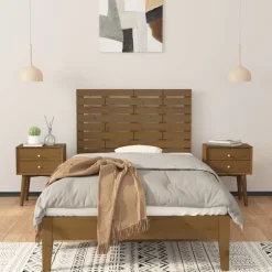 Wezgłowie łóżka Brąz 106 x 63 cm Pine Wood vidaXL