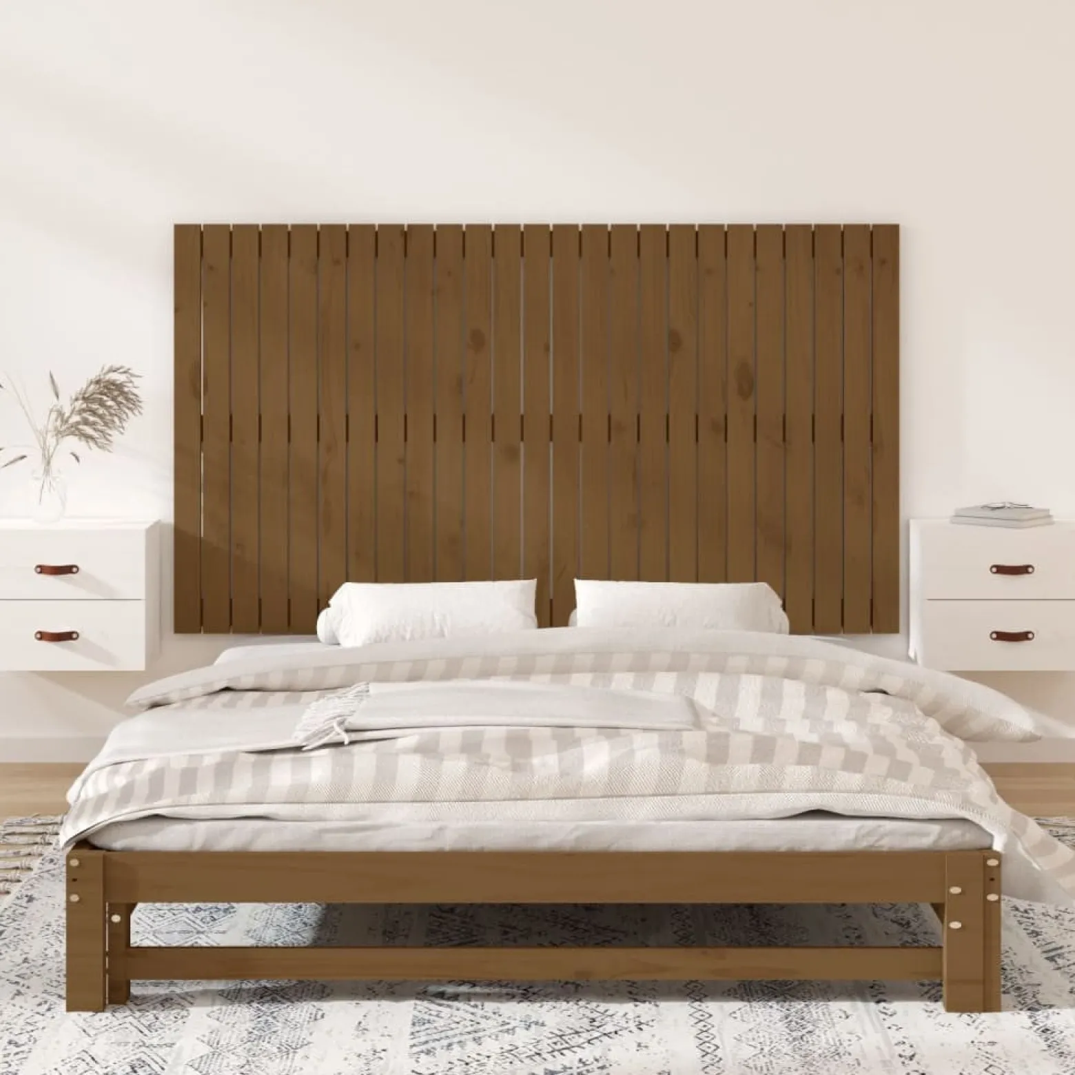 Wezgłowie łóżka Brąz 159.5 x 90 cm Pine Wood vidaXL