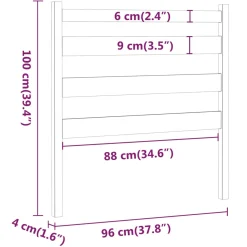 Wezgłowie łóżka Czarny 96 x 100 cm Drewno sosnowe vidaXL