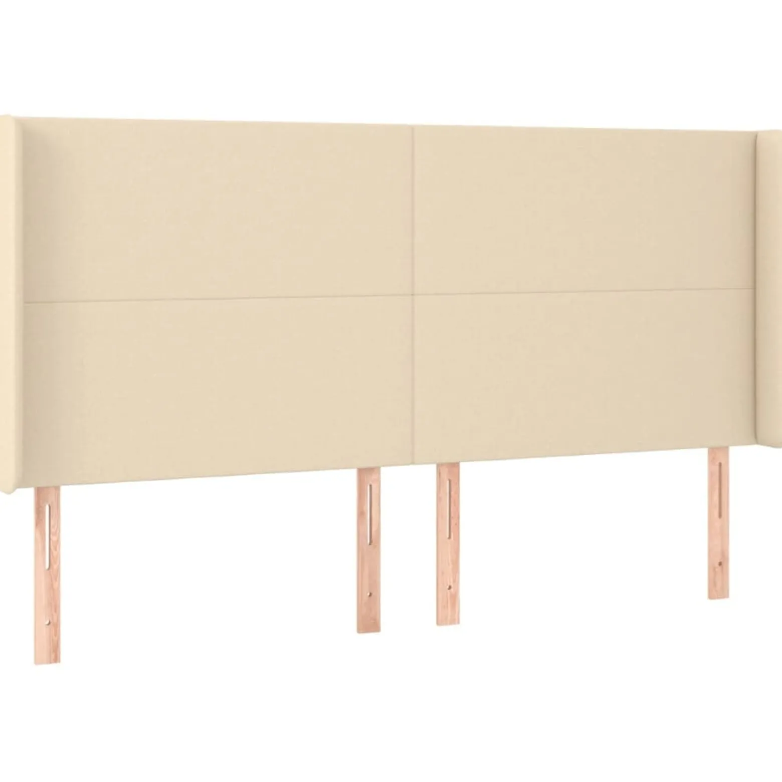 Wezgłowie Kremowy 163 x 16 x 118/128 cm Tkanina vidaXL