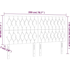 Wezgłowie Niebieski 200 cm Aksamit Wysoki vidaXL