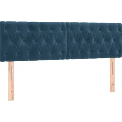 Wezgłowie Niebieski 160 cm Aksamit Low vidaXL