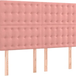 Wezgłowie Różowe 144 cm Aksamit Wysoki vidaXL