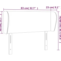 Wezgłowie Szary 83 x 23 x 78/88 cm Aksamit vidaXL