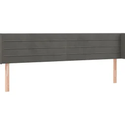 Wezgłowie Szary 163 x 16 x 78/88 cm Aksamit vidaXL