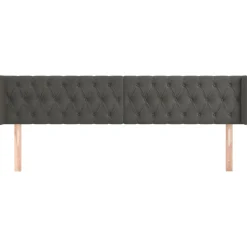 Wezgłowie Szary 203 x 16 x 78/88 cm Aksamit vidaXL