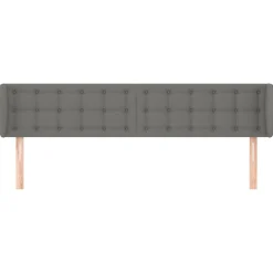 Wezgłowie Szary 163 x 23 x 78/88 cm Tkanina vidaXL