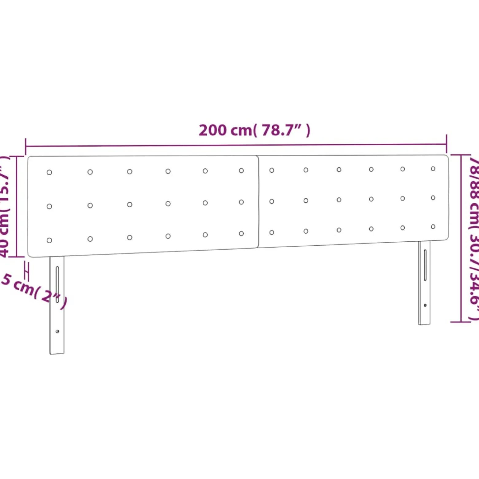 Wezgłowie Zielony 200 cm Aksamit Low vidaXL