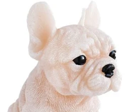 Świeca Figurka ANIMALS PIES BULDOG 11,5x15cm kremowa parafinowa