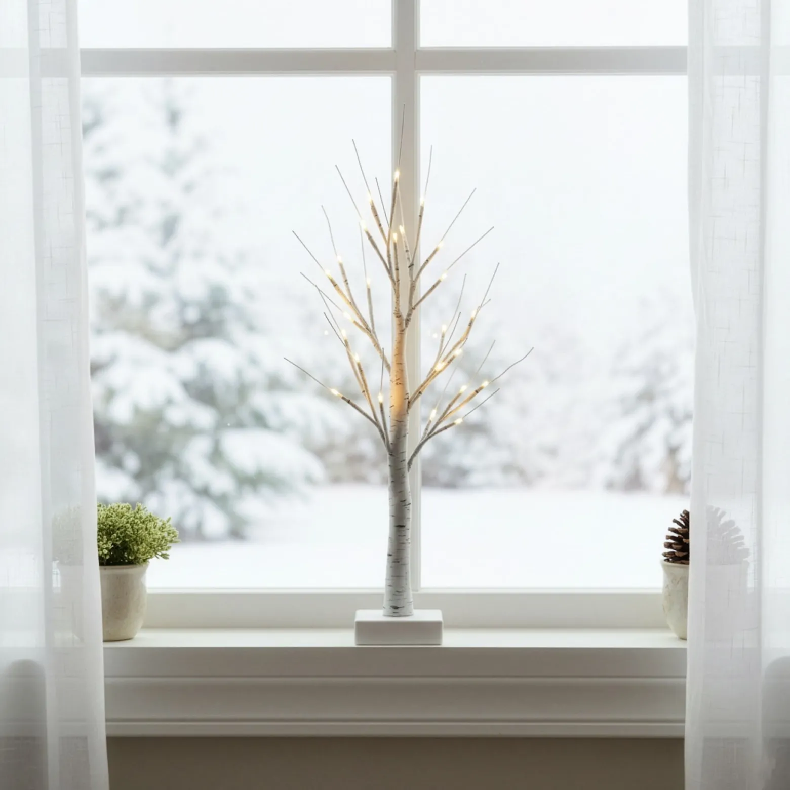 Świecące drzewko 60 cm brzoza 25 Led drzewko świąteczne dekoracja
