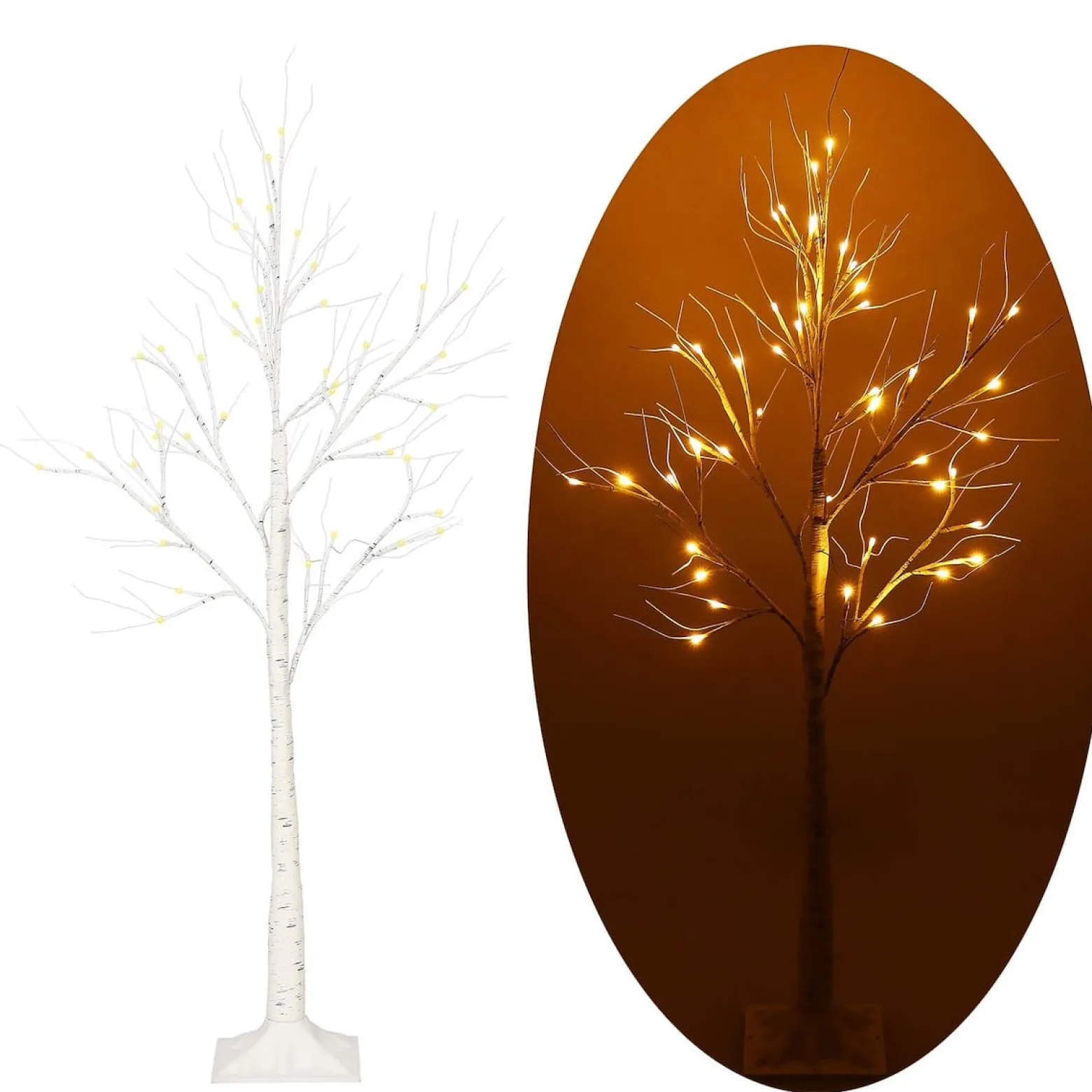 Świecące drzewko 150 cm brzoza 72 Led drzewko świąteczne