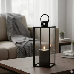 Świeczka LED Ozdobna Czarna, Dekoracyjne Żłobienia, Φ7,5cm Wysokość 10cm