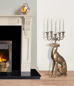 Świecznik Chartreux Złoty Aluminium 69 cm 5-ramienny Stojak na Świece