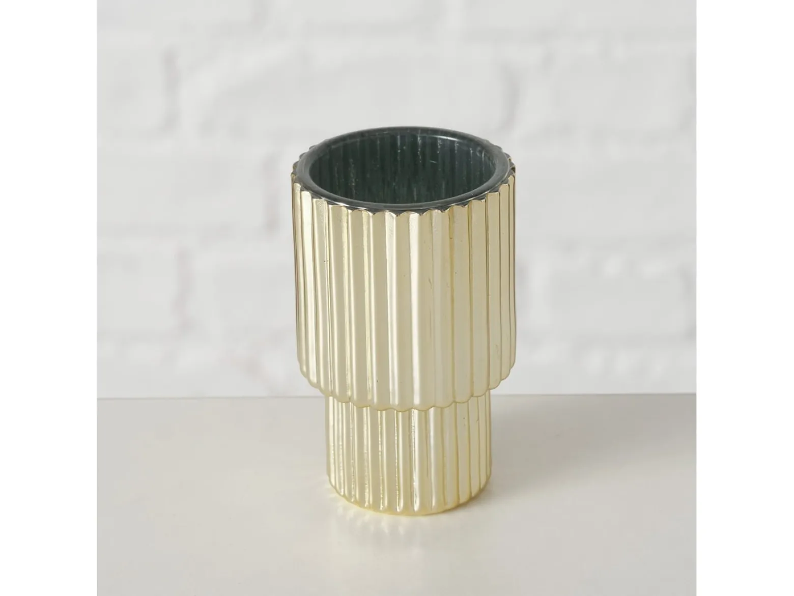Świecznik Goldie III szkło lakierowane 7 cm złoty
