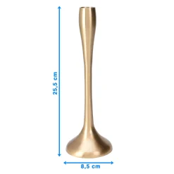 Świecznik Metalowy Pojedynczy Na Świecę Świeczki Świąteczny Glamour 25,5 Cm